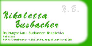 nikoletta busbacher business card